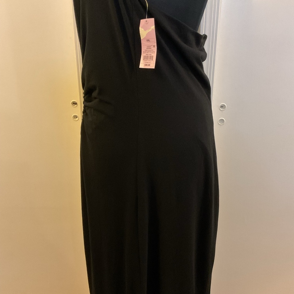NWT Wild Fable One Shoulder Maxi Dress 2XL Black Hip Cut Out Bodycon Party - Picture 10 of 12